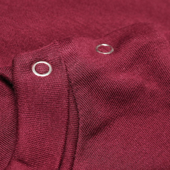 Памучна блуза с дълъг ръкав и малка щампа за бебе момче, червена Bebetto 55096 4