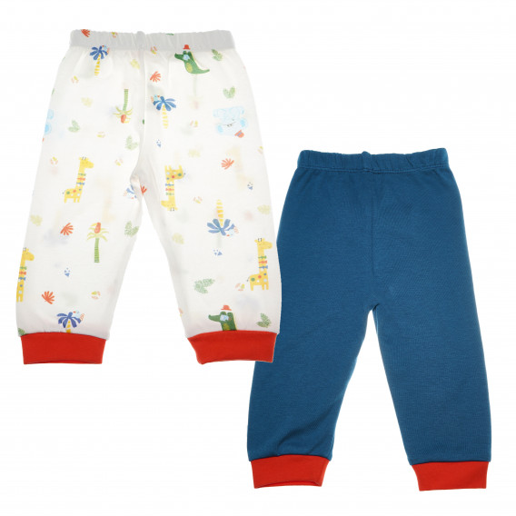 Комплект памучни панталони за бебе момче, син и с принт Bebetto 55270 2