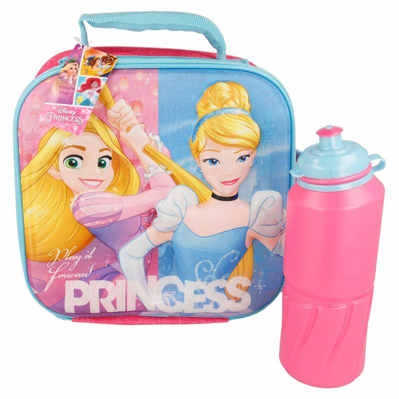 Полиестерна изолирана чанта 3d образ със спортна бутилка с картинка, Friendship adventure Disney Princess 56466 4