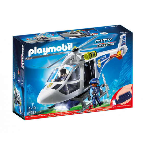 Конструктор Полицейски хеликоптер с LED светлина над 5 части Playmobil 5727 