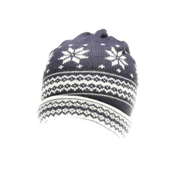 плетена шапка за момче със снежинки Benetton 57845 