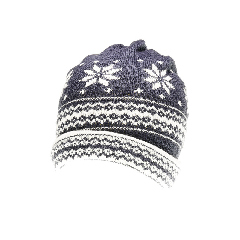 плетена шапка за момче със снежинки  57845
