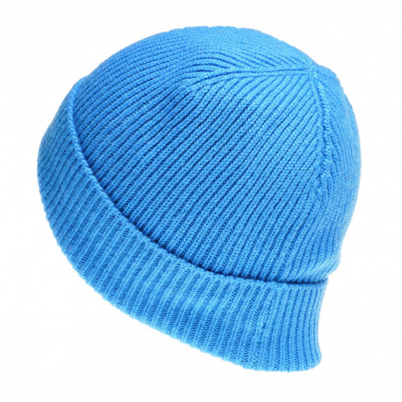 плетена шапка с цветен принт за момче, синя Benetton 57868 2
