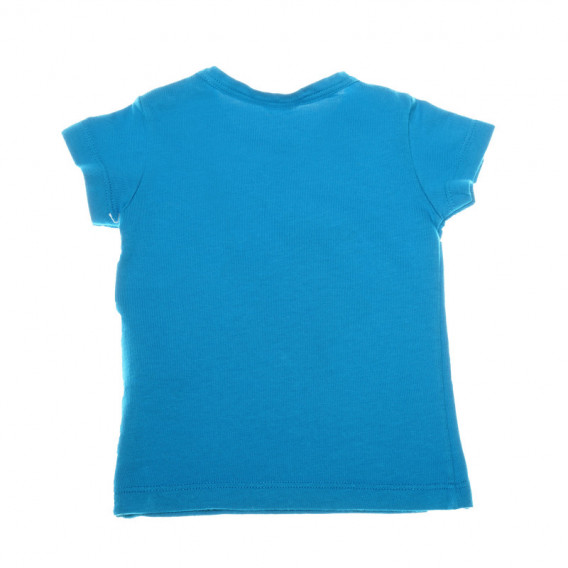 Памучна блуза с къс ръкав за бебе с цветен принт лъвче за момче Benetton 57905 2