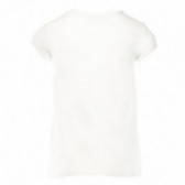 Памучна бяла тениска с цветен принт за момиче Benetton 58024 2