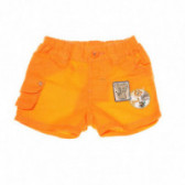 Къс панталон в оранжев цвят с апликация за бебе момче с апликации Benetton 58179 