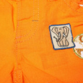 Къс панталон в оранжев цвят с апликация за бебе момче с апликации Benetton 58181 3