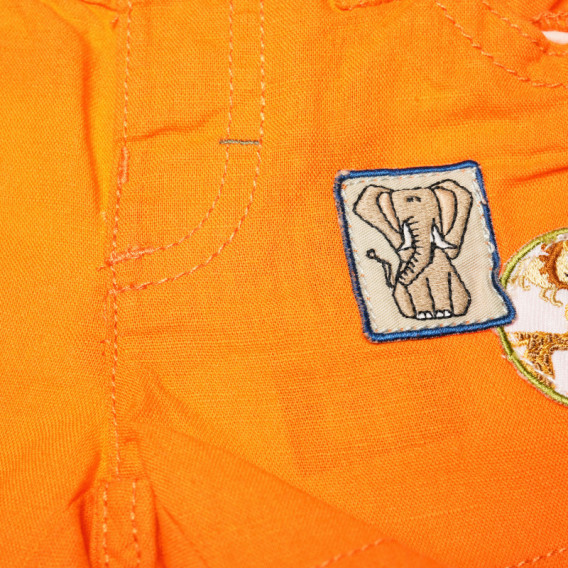 Къс панталон в оранжев цвят с апликация за бебе момче с апликации Benetton 58181 3
