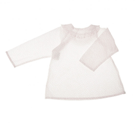 памучна блуза с дълъг ръкав и набрано деколте за бебе момиче Benetton 58299 2