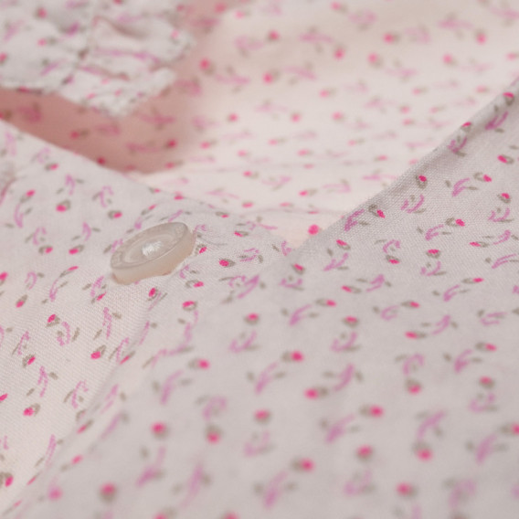 памучна блуза с дълъг ръкав и набрано деколте за бебе момиче Benetton 58300 3