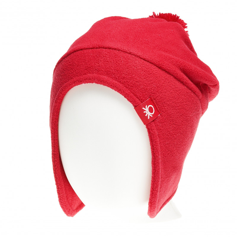 поларена шапка унисекс с емблема на марката, червена  58445