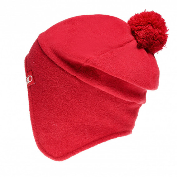 поларена шапка унисекс с емблема на марката, червена Benetton 58446 2