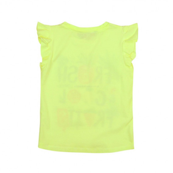 Памучна зелена тениска без ръкав за момиче с пъстра щампа Boboli 58604 2