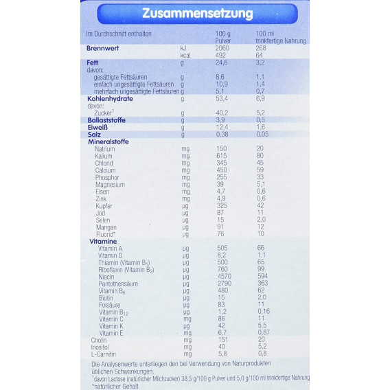Ha1 хипоалергенна храна за кърмачета, 0+ месеца, кутия 500 гр. Humana 58748 5