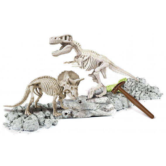 Science play скелет t-rex and triceratops светещ CLEMENTONI 58755 7