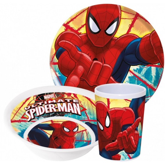 Комплект за хранене от 3 части с картинка spiderman от меламин Stor 59184 2