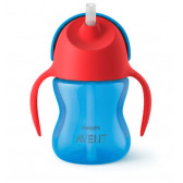 Чаша със сламка 200 мл /9м+/, синя и червено капаче Philips AVENT 59524 2