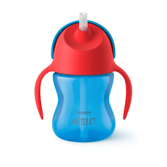 Чаша със сламка 200 мл /9м+/, синя и червено капаче Philips AVENT 59524 3