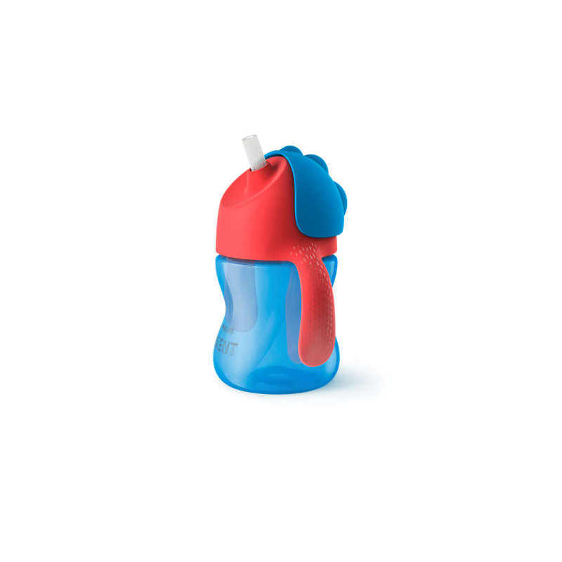 Чаша със сламка 200 мл /9м+/, синя и червено капаче  59525