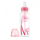 Полипропиленово шише за хранене Narrow-Neck® Options, с биберон 1 капка, 0+месеца, 250 мл., розово DrBrown's 59529 2