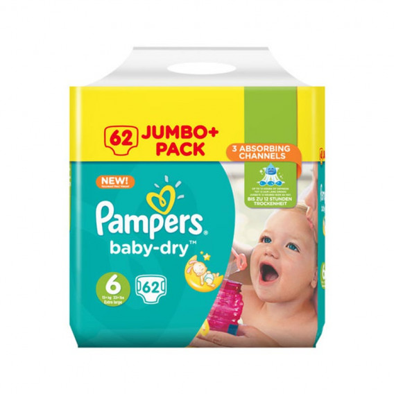 Пелени, Active Baby-Dry, размер 6, 64 бр. Pampers 59845 