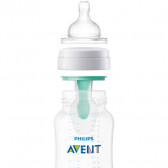Полипропиленово шише за хранене AirFree, с биберон 1 капка, 1+ месеца, 260 мл, цвят: бял Philips AVENT 60153 7
