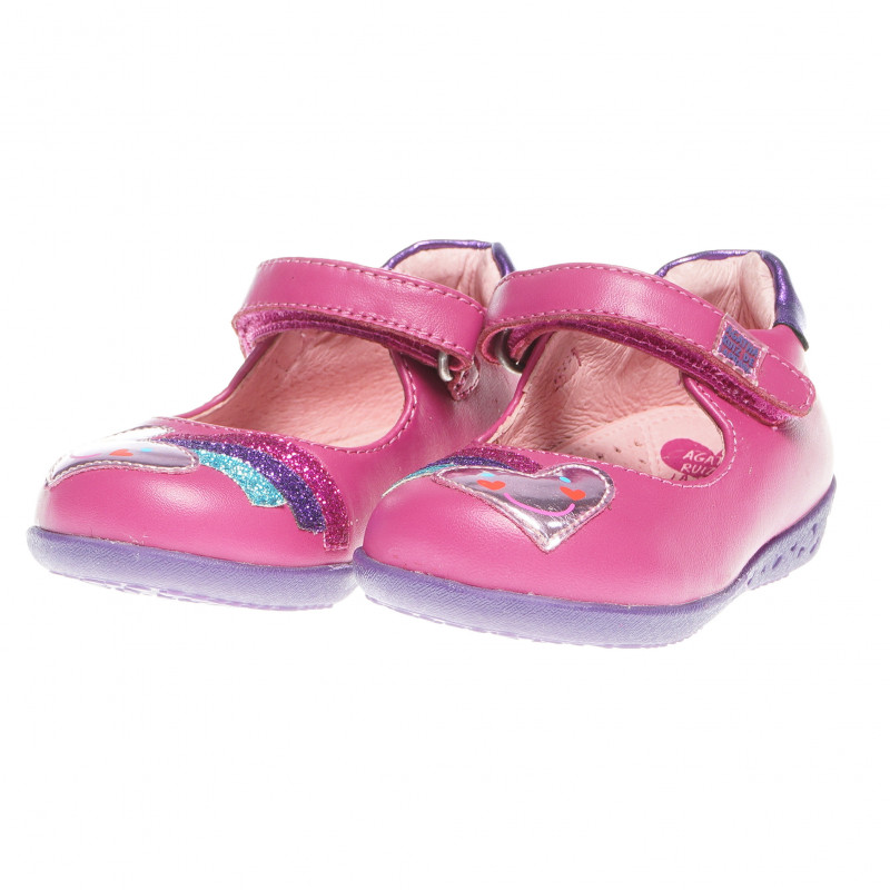 Розови обувки за момиче с лилави детайли  60942