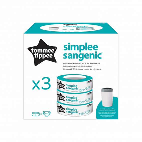 Комплект касети за хигиенен кош Simplee - 3 бр./оп. Tommee Tippee 61009 3