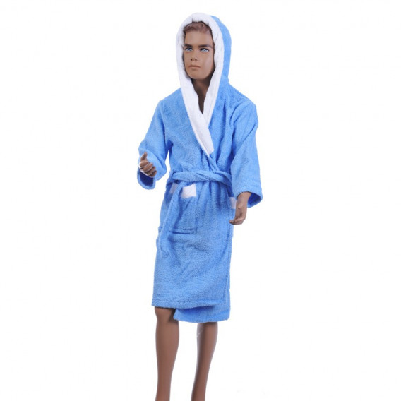 Син халат за баня за бебе подходящ за момче  PNG 61084 3