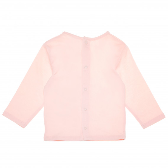 Розова блуза с дълъг ръкав и надпис с блестящ сребрист брокатза бебе момиче KIABI 61735 2