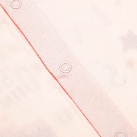 Розова блуза с дълъг ръкав и надпис с блестящ сребрист брокатза бебе момиче KIABI 61737 4