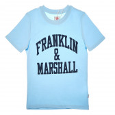 Памучна тениска с лого за момче, светло синя Franklin & Marshall 61885 