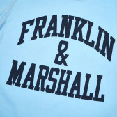 Памучна тениска с лого за момче, светло синя Franklin & Marshall 61889 3