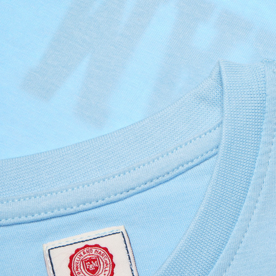 Памучна тениска с лого за момче, светло синя Franklin & Marshall 61891 4