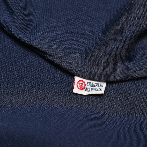 Памучна блуза с къс ръкав за момче, синя Franklin & Marshall 61909 4