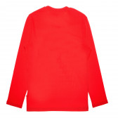 Памучна блуза с дълъг ръкав, с лого за момче, червена Franklin & Marshall 61912 2