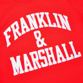 Памучна блуза с дълъг ръкав, с лого за момче, червена Franklin & Marshall 61913 3