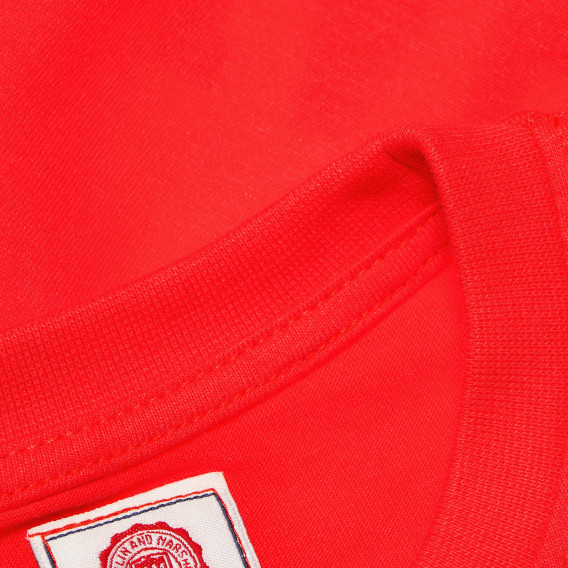 Памучна блуза с дълъг ръкав, с лого за момче, червена Franklin & Marshall 61914 4