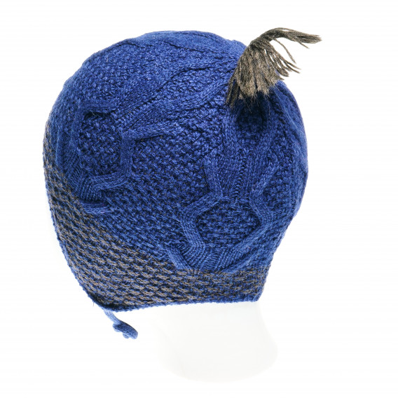плетена шапка за момче с пискюл Benetton 62009 2