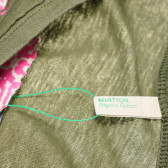 памучна тениска за момиче с розов надпис Benetton 62074 4