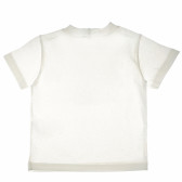 памучна блуза с къс ръкав и тъмносиня щампа за бебе момче Benetton 62137 2