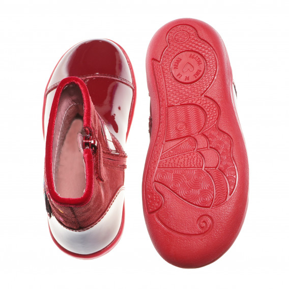 Ниски червени ботуши за момиче от естествена кожа с покритие и цип Agatha ruiz de la prada 62283 3