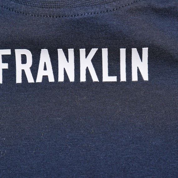 Памучна блуза с къс ръкав за момче, синя Franklin & Marshall 62537 8