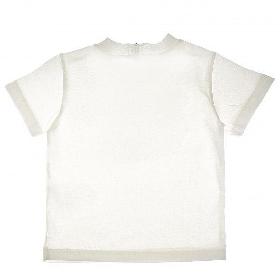 памучна блуза с къс ръкав и тъмносиня щампа за бебе момче Benetton 62764 7