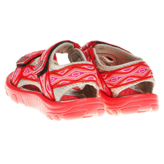 Туристически сандали с велкро закопчаване за момиче, червени Wanabee 63092 2