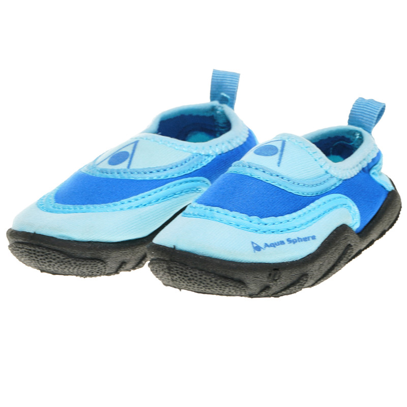 Аква обувки за момче в син цвят с черни подметки   63357