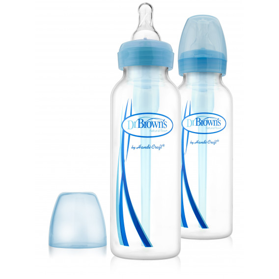 Полипропиленово шише за хранене Narrow-Neck® Options, с биберон 1 капка, 0+месеца, 250 мл., синьо DrBrown's 63756 3