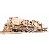 3D Механичен пъзел локомотив с тендер Ugears 63958 2