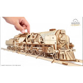 3D Механичен пъзел локомотив с тендер Ugears 63961 5