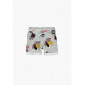 Къси памучни панталони с цветен принт за бебе момче, сиви Boboli 64775 2
